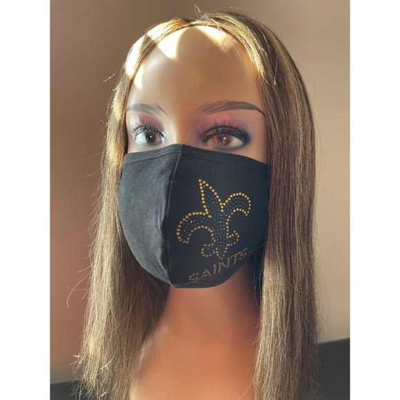 New Orleans Saints Bling Face Mask - Picture 1 of 10